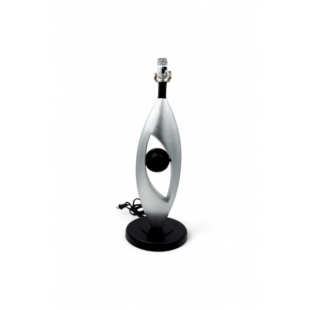 Vintage Lite Source Contemporary Table Lamp Silver Black Orb Modern